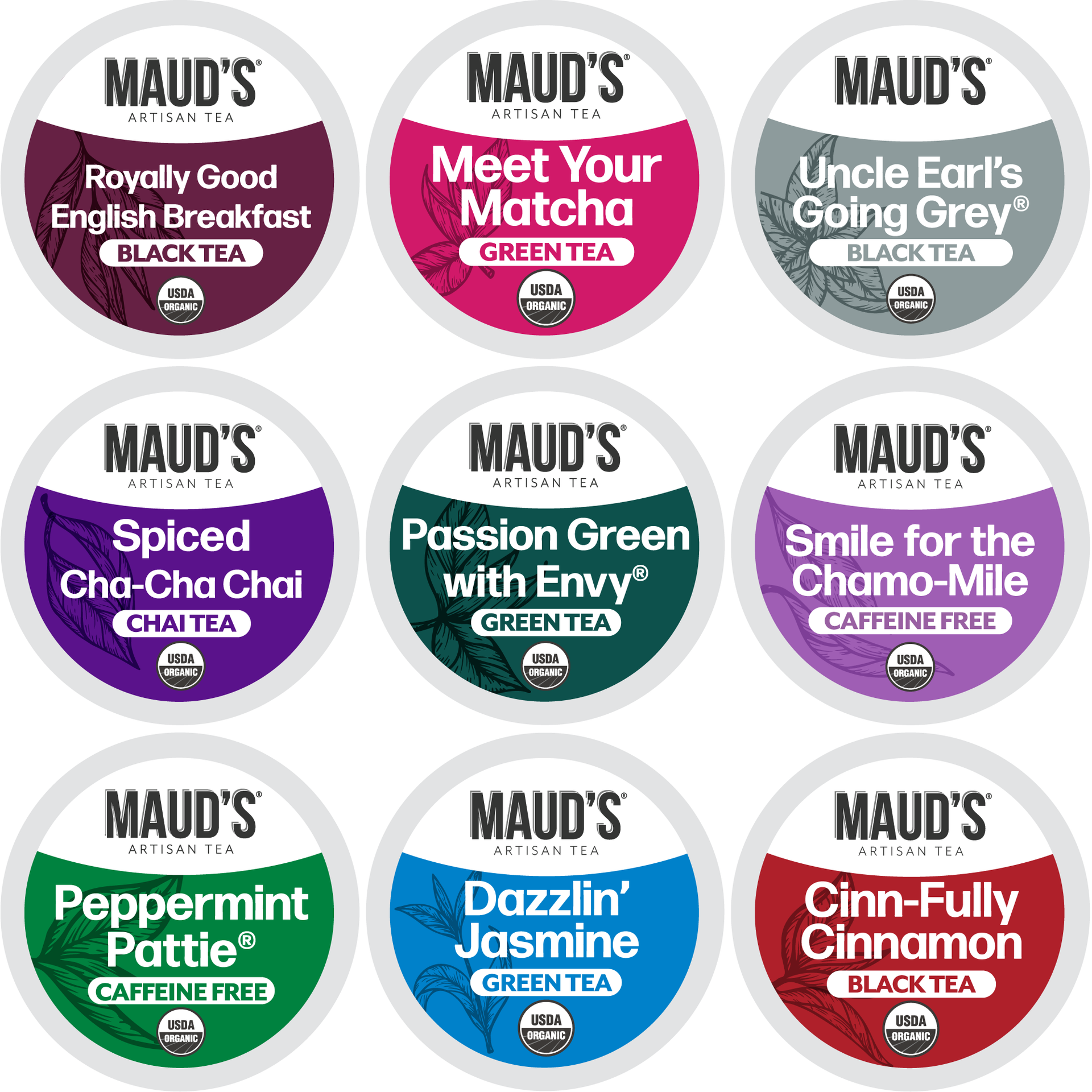 Maud’s Organic Tea Pods Variety Pack - 48ct