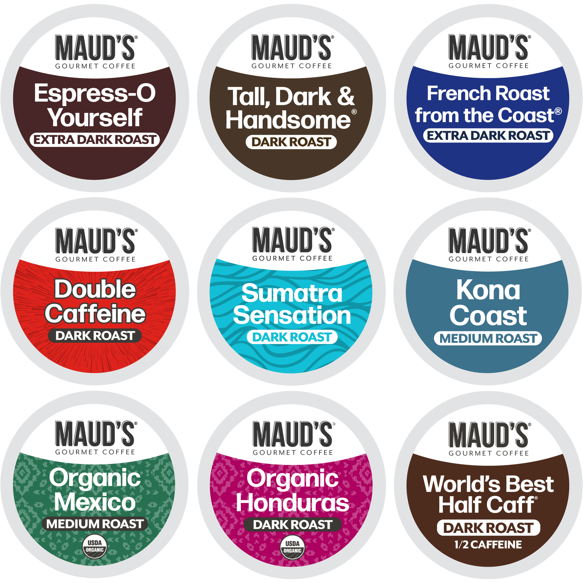 Maud's Dark/Bold Roast Coffee Pods Variety Pack - 40ct