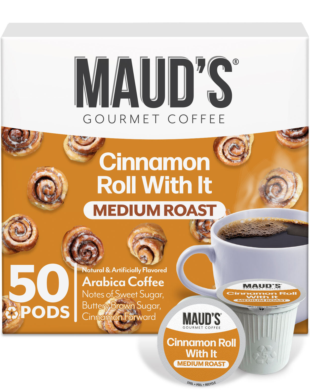 Maud's Cinnamon Roll Flavored Coffee Pods
