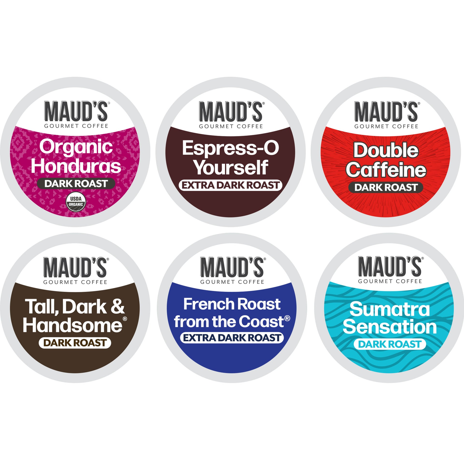 Maud's Dark Roast Coffee Pods Variety Pack - 60ct