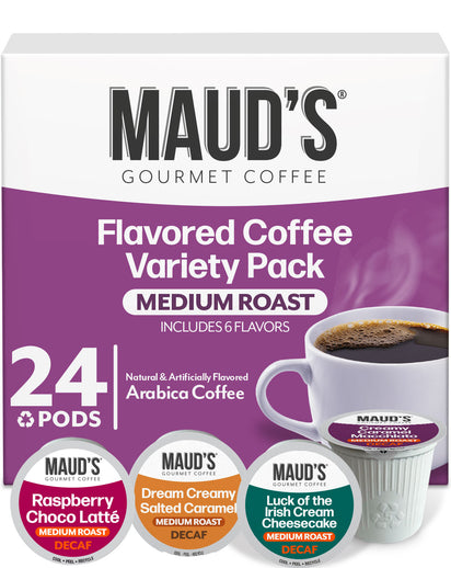 Maud's Decaf Flavored Coffee Pods Variety Pack - 24ct