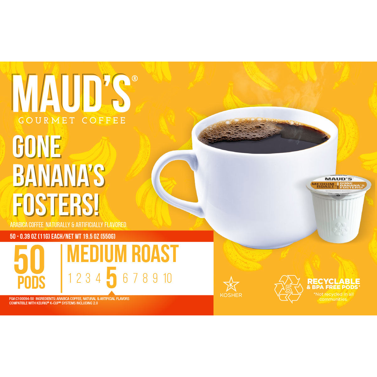 Maud's Banana Flavored Coffee Pods