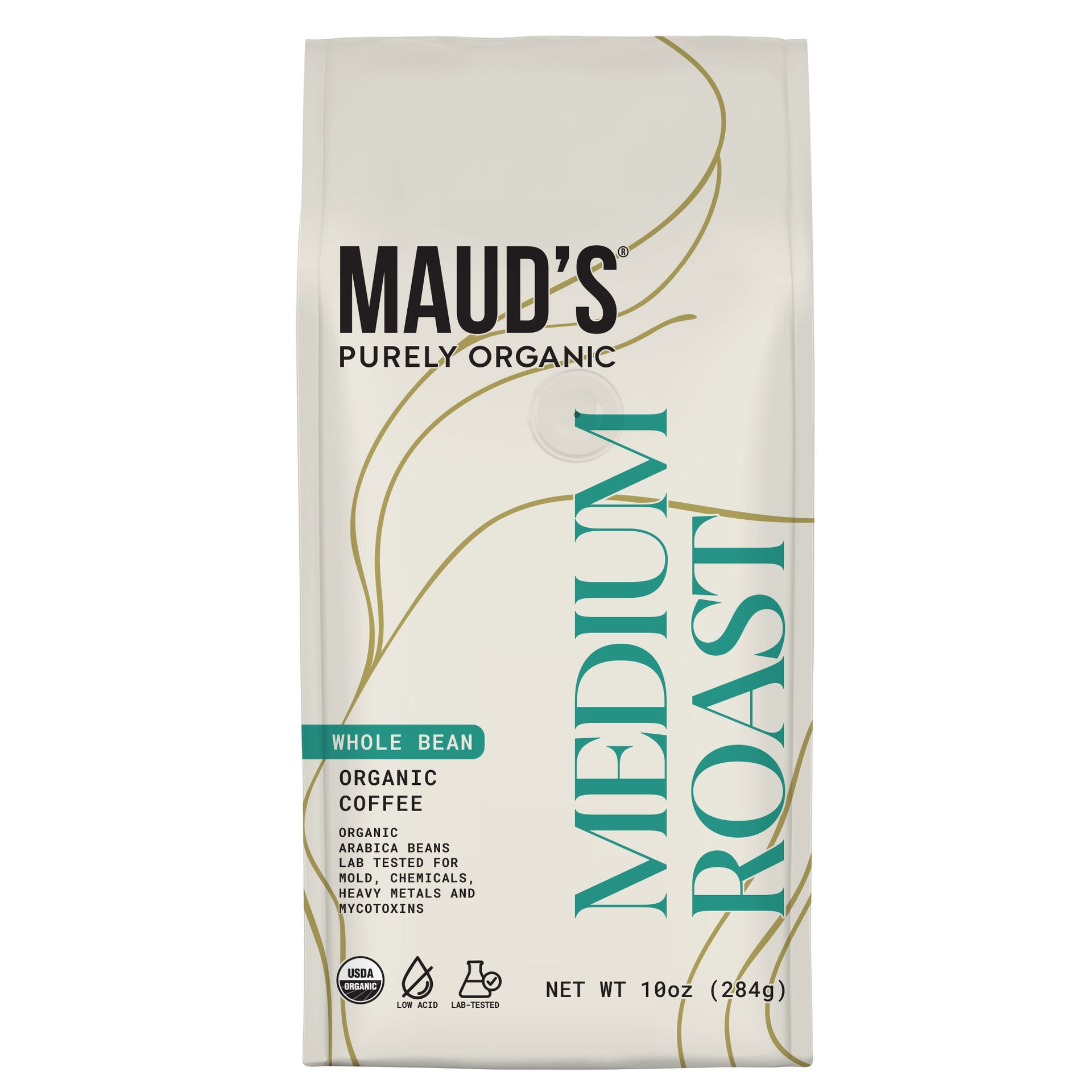 Maud's Purely Organic Medium Roast Whole Bean Coffee