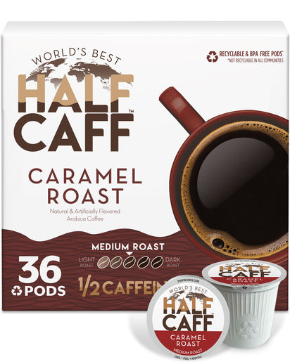 World's Best Half Caff™ Caramel Roast Flavored Coffee Pods